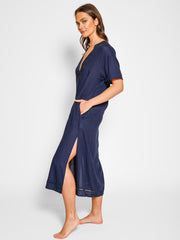 Koy Resort Capri Travel Dress In Navy, view 3, click to see full size