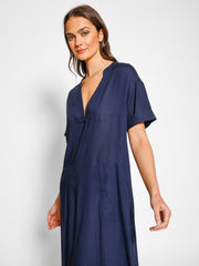 Koy Resort Capri Travel Dress In Navy, view 4, click to see full size