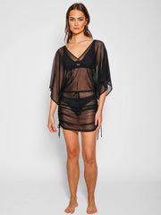 Koy Resort Escape Mesh Tunic In Black, view 1, click to see full size