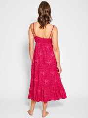 Las Palmas Midi Dress in Sangria, view 3, click to see full size