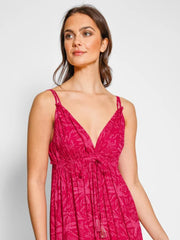 Las Palmas Midi Dress in Sangria, view 4, click to see full size