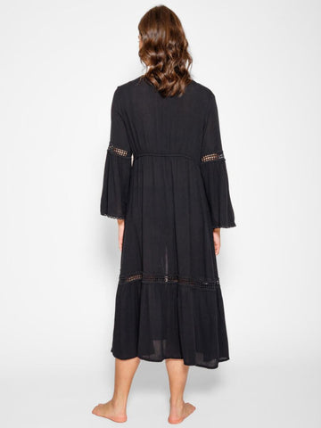 Koy Resort Miami Luxe Front Tie Robe In Black