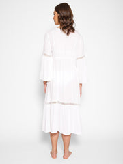 Koy Resort Miami Luxe Front Tie Robe in White, view 2, click to see full size