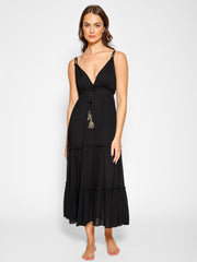 Koy Resort Miami Midi Dress In Black, view 1, click to see full size