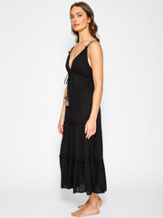 Koy Resort Miami Midi Dress In Black, view 3, click to see full size