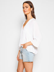 Koy Resort Miami Tiered Shirt in White, view 3, click to see full size