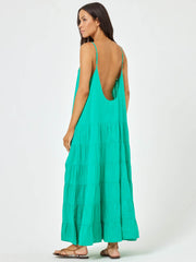 L*Space Goldie Coverup Dress In Jade, view 2, click to see full size