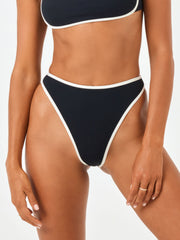 L*Space Nora Bottom Bitsy in Black/Cream, view 1, click to see full size