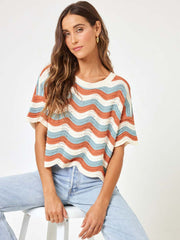 L*Space Make Waves Sweater in Del Mar Stripe, view 1, click to see full size