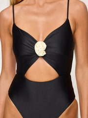 Kyslee One Piece in Black/Cream, view 4, click to see full size