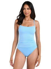 La Blanca Island Goddess Lingerie Maillot in Crystal Blue, view 1, click to see full size