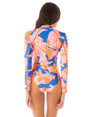 Cardi One Piece Surf Suit in Magnolia Mirage, view 2, click to see full size