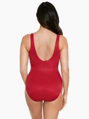 Miraclesuit Razzle Dazzle Zipt One Piece in Grenadine, view 2, click to see full size