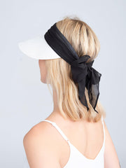 Pia Rossini Augusta Visor in White/Black, view 2, click to see full size