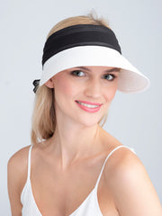 Pia Rossini Augusta Visor in White/Black, view 1, click to see full size