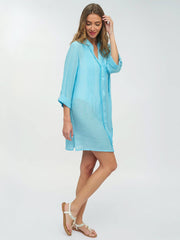 Pia Rossini Reeva Beach Shirt in Pale Turquoise, view 1, click to see full size