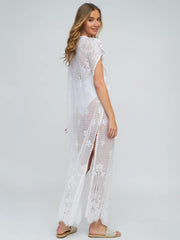 Pia Rossini Sicilia Max Cover Up in White, view 2, click to see full size