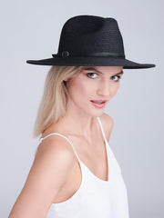 Pia Rossini Solana Hat in Black, view 1, click to see full size