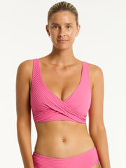 Sea Level Spinnaker Cross Front Multifit Top in Candy, view 1, click to see full size