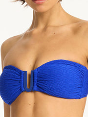 Sea Level Honeycomb U Bar Bandeau Top in Cobalt, view 5, click to see full size