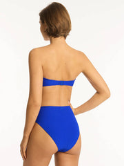 Sea Level Honeycomb U Bar Bandeau Top in Cobalt, view 2, click to see full size