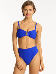 Sea Level Honeycomb U Bar Bandeau Top in Cobalt, view 4, click to see full size