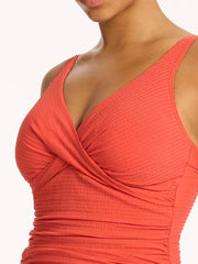 Sea Level Messina Cross Front Multifit One Piece in Flame, view 4, click to see full size