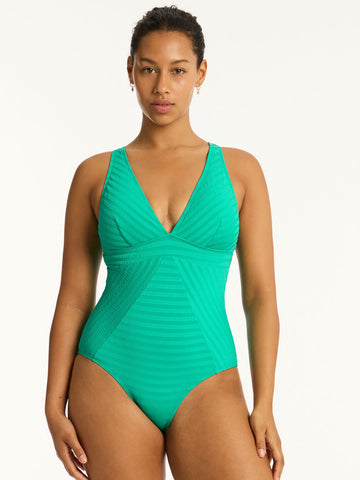 Capri Panel Line One Piece In Evergreen