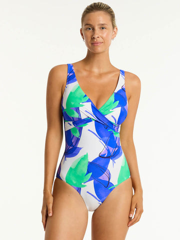 Sublime Cross Front One Piece in Cobalt