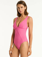 Sea Level Spinnaker Panel Line One Piece in Candy, view 3, click to see full size