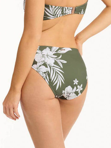 Sea Level Aloha Mid Bikini Bottom in Khaki