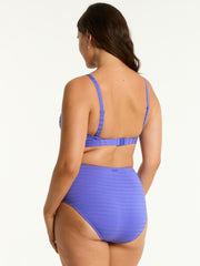 Capri Tie Front Bralette In Iris, view 2, click to see full size