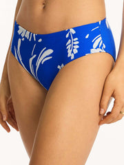 Sea Level Tradewind Mid Bikini Bottom in Cobalt, view 3, click to see full size