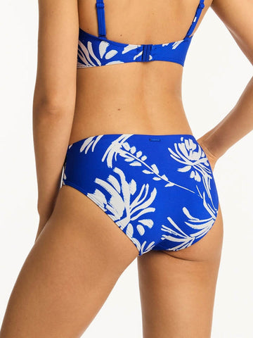 Sea Level Tradewind Mid Bikini Bottom in Cobalt