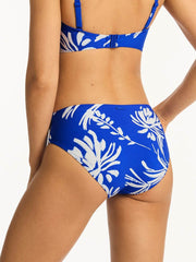 Sea Level Tradewind Mid Bikini Bottom in Cobalt, view 2, click to see full size