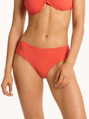 Sea Level Messina Mid Bikini Bottom in Flame, view 1, click to see full size