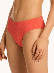 Sea Level Messina Mid Bikini Bottom in Flame, view 3, click to see full size