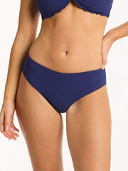 Sea Level Messina Mid Bikini Bottom in French Navy, view 1, click to see full size