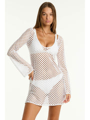 Castaway Mesh Coverup in White, view 1, click to see full size