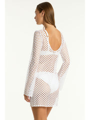 Castaway Mesh Coverup in White, view 2, click to see full size