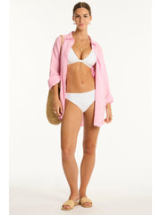 Sea Level Sunset Beach Shirt in Pink, view 1, click to see full size