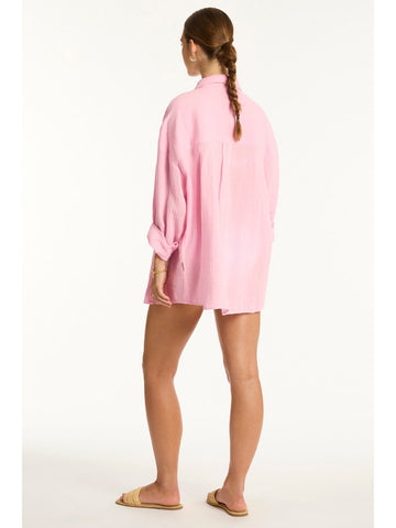 Sea Level Sunset Beach Shirt in Pink