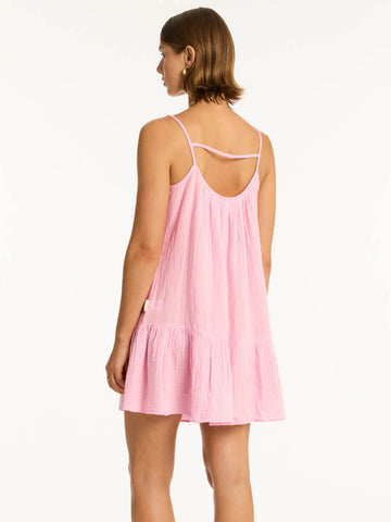 Sea Level Sunset Short Sundress in Pink