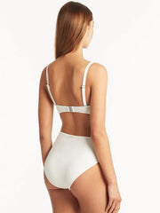 Sea Level Spinnaker U Bar Bandeau in White, view 3, click to see full size