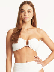 Sea Level Spinnaker U Bar Bandeau in White, view 1, click to see full size