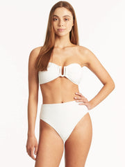 Sea Level Spinnaker U Bar Bandeau in White, view 4, click to see full size