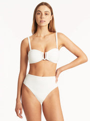 Sea Level Spinnaker U Bar Bandeau in White, view 2, click to see full size