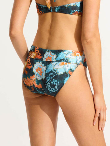 Seafolly Spring Festival Twist Band Mini Hipster Bottoms in True Navy