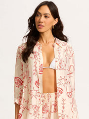 Seafolly Atlantis Shirt in Ecru, view 4, click to see full size