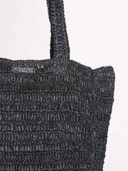 Seafolly Carried Away Shores Woven Tote in Black, view 3, click to see full size